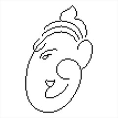 Ganesha The Lord Of Wisdom Pixel Art, Pixelated Form