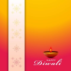 Happy diwali festival, template elegant vector for greeting card, banner, background. Beautiful design with paper cut style of Indian.