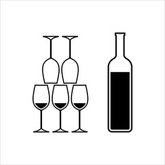Bottle Of Wine And Glass Design