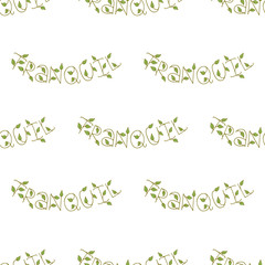 Seamless pattern with floral lettering.