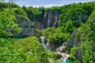 waterfall in deep forest