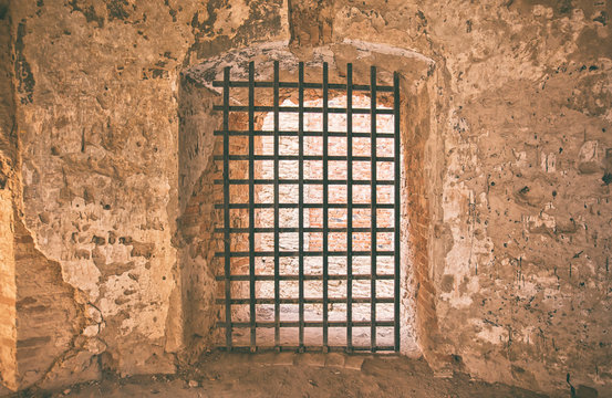 The old aged abandoned door in the castle