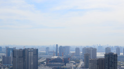 Beautiful View of Tokyo Bay and Cityscape with Copyspace