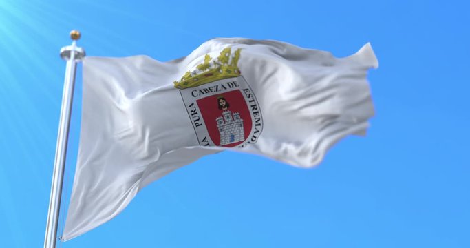 Flag of the spanish city of Soria in Castile and Leon, Spain - Loop