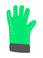 vector, colored illustration of oven heat glove, used on kitchen for cooking