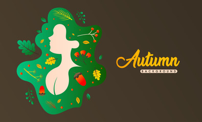Autumn background vector. Autumn illustration vector