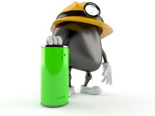 Miner character with battery