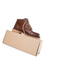 shoe or male brown leather shoes on a background.