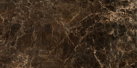 Naklejka na ściany i meble Dark color marble texture, emperador marble surface background.Brown marble background