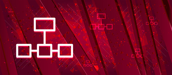 Network connections icon Abstract design bright red banner background