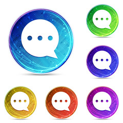 Comment icon digital abstract round buttons set illustration