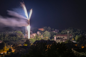 Explosion of colors. Fireworks. Cassacco, Friuli. Italy