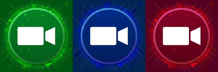 Video camera icon elegant modern design abstract buttons set illustration