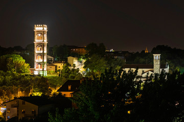 Evening light. Night photography in Cassacco, Friuli. Italy