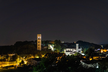 Evening light. Night photography in Cassacco, Friuli. Italy