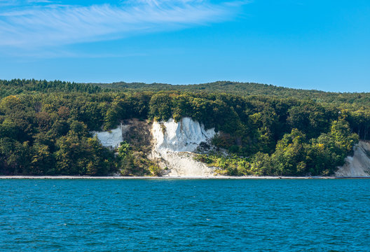 chalk coast Ruegen, steep coast at the Baltic Sea in Germany