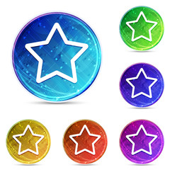 Star icon digital abstract round buttons set illustration