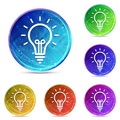 Lightbulb icon digital abstract round buttons set illustration