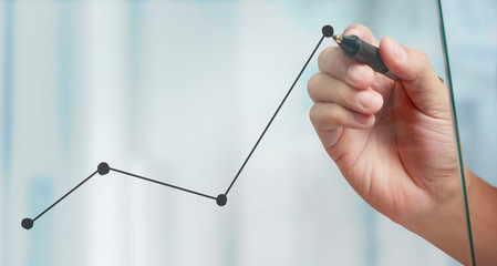 Hand drawing  chart, graph of growth...