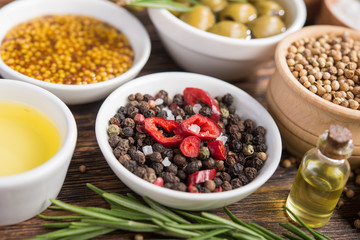 spices and vegetables in bowl