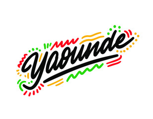 Yaounde Creative Text Handwritten Design Vector Illustration.