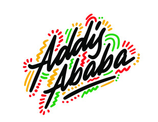 Addis ababa, text design. Vector calligraphy. Typography poster. Usable as background.