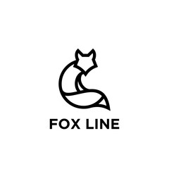 Obraz premium fox line unique animal logo icon designs icon vector