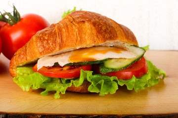 Croissant with chicken
