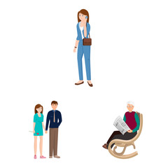 Vector design of family and people sign. Collection of family and avatar stock vector illustration.