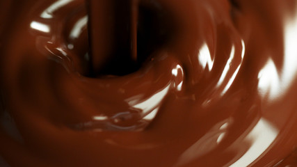 Detail of molten hot chocolate pouring