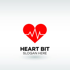 Heart Bit medical logo concept vector illustration