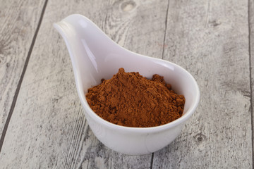 Cocoa powder in the bowl