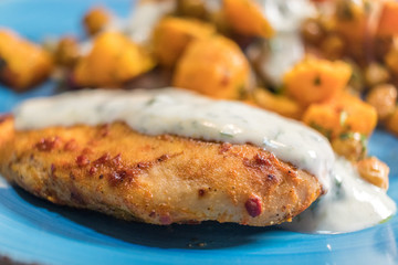 meal with chicken and sweetpotatoes