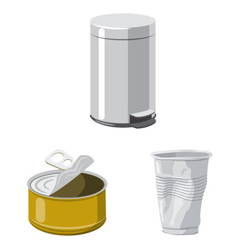 Isolated object of environment and waste icon. Set of environment and ecology vector icon for stock.