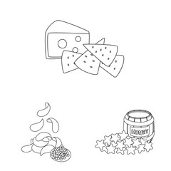 Isolated object of taste and crunchy symbol. Collection of taste and cooking stock vector illustration.