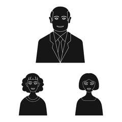 Isolated object of photo and character symbol. Collection of photo and face stock symbol for web.