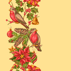 Merry Christmas seamless pattern.