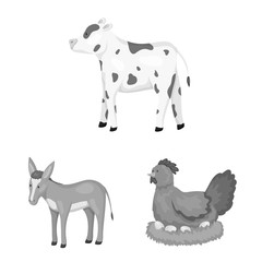 Isolated object of homestead and agriculture icon. Collection of homestead and kitchen vector icon for stock.