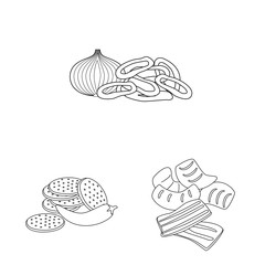 Vector design of taste and crunchy symbol. Set of taste and cooking stock symbol for web.