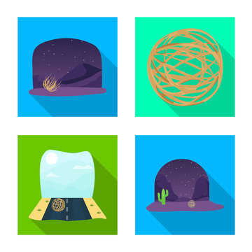 Vector design of landscape and nature logo. Set of landscape and environment vector icon for stock.