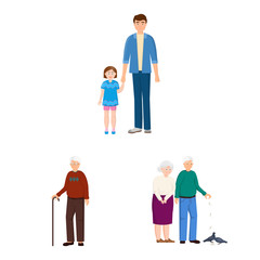 Vector illustration of family and people sign. Set of family and avatar stock symbol for web.