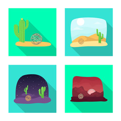 Vector design of landscape and nature sign. Set of landscape and environment stock symbol for web.