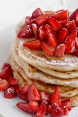 Strawberry  pancakes,  summer brunch