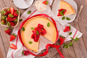 Strawberry cheesecake. 