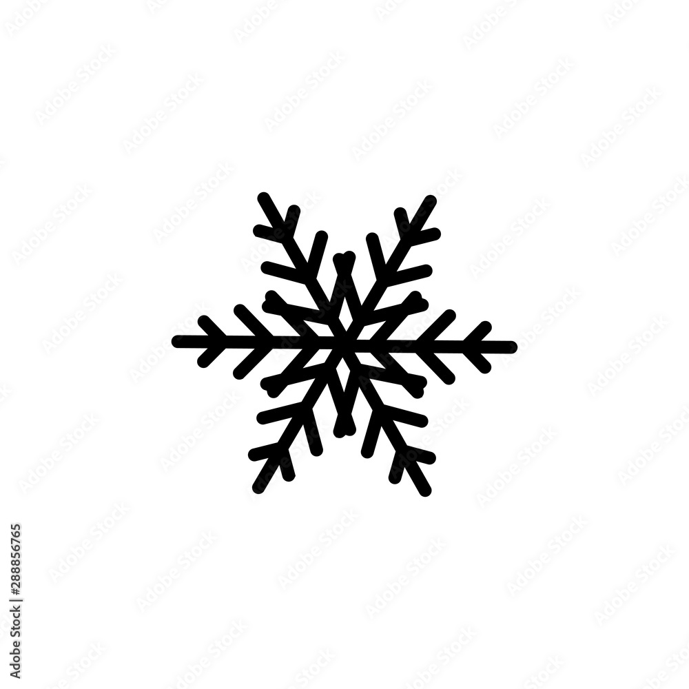 Wall mural snowflake icon. black snowflake vector icon. snowflake iconisolated on white background
