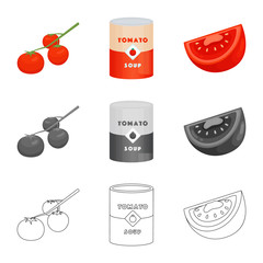 Vector design of vegetable and delicious symbol. Collection of vegetable and natural stock vector illustration.