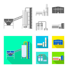 Isolated object of production and structure icon. Set of production and technology stock vector illustration.