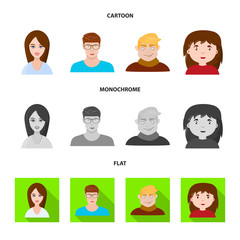 Fototapeta premium Isolated object of avatar and person sign. Set of avatar and profession stock symbol for web.