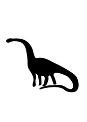 Black silhouettes of big dinosaur
