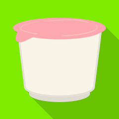 Vector design of container and yogurt sign. Set of container and bucket vector icon for stock.